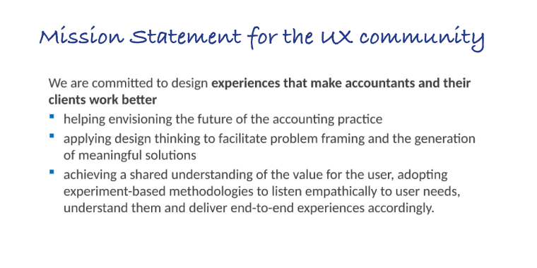 image of The mission statement of UX community