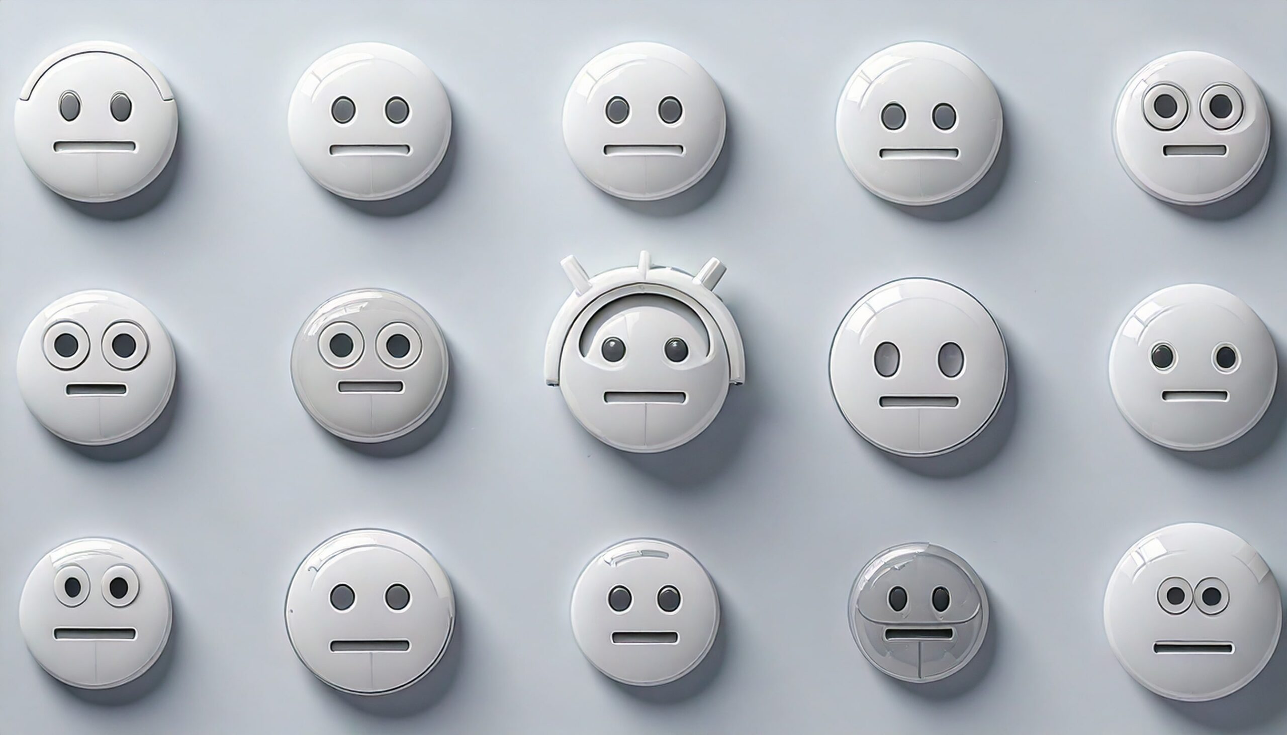 image of many emoticons with neutral expression