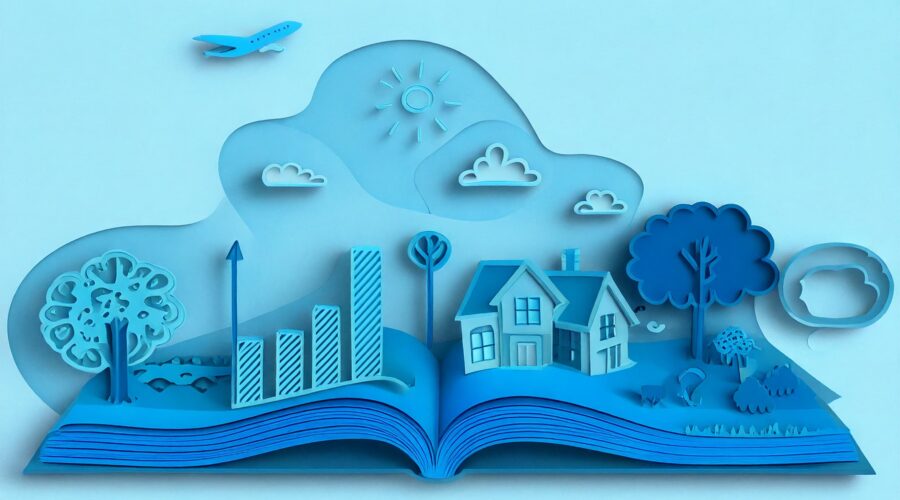 Image of book with stories coming to life